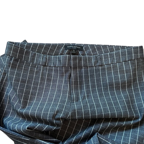 Women's Banana Republic Sloan Stretch Grey Pants with White Checkerboard 8L - Picture 13 of 15